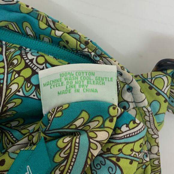 Vera Bradley Crossbody Bag Peacock Pattern Retired 2007 Hipster Teal Green Purse - Picture 12 of 16